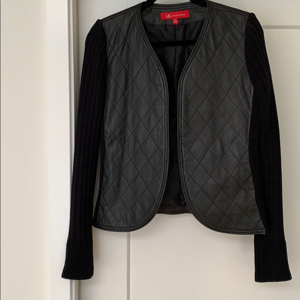 Anne Klein Quilted Leather Blazer